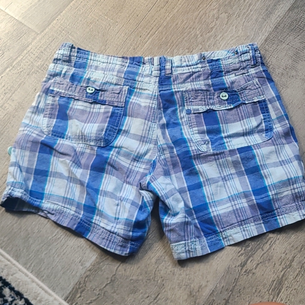 Unionbay Size 11 Plaid Blue Shorts Juniors - Picture 2 of 4